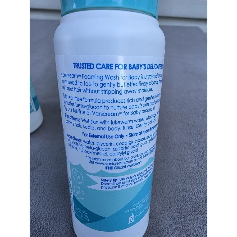 Vanicream Foaming Wash (2) Head to Toe for Baby 8 oz Sensitive Skin ~ NEW